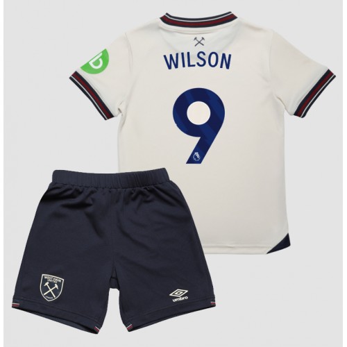 Lacne Dětský Futbalové dres West Ham United Callum Wilson #9 2025-26 Krátky Rukáv - Preč (+ trenírky)